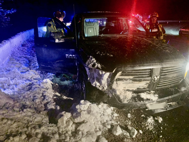 Vehicle crashes at Bishop’s Corner on Hwy 3