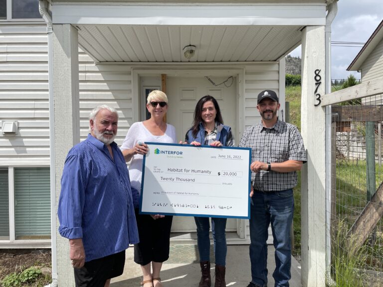 Interfor donates $40,000 to Habitat for Humanity projects