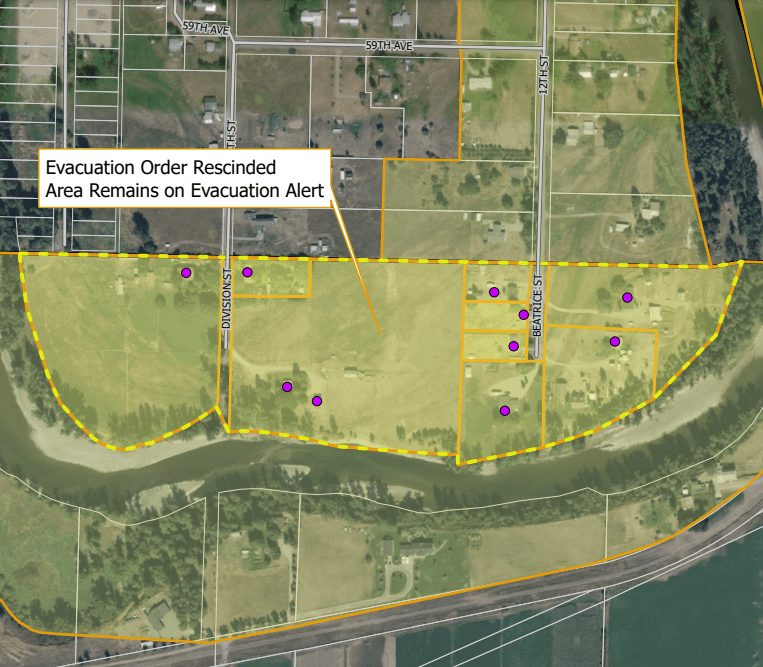 Evacuation order downgraded for 20 Boundary properties