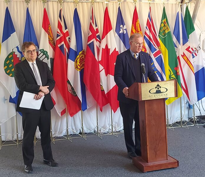 B.C.s-Forest-Minister-Bruce-Ralston-and-Canadas-Minister-of-Energy-and-Natural-Resources-Jonathan-Wilkinson-announcement-on-wildfire-strategy-June-5-2024-Ryley-McCormack-scaled