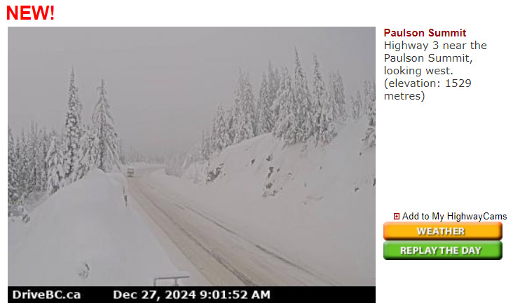 Province installs new traffic cameras, including Paulson Summit